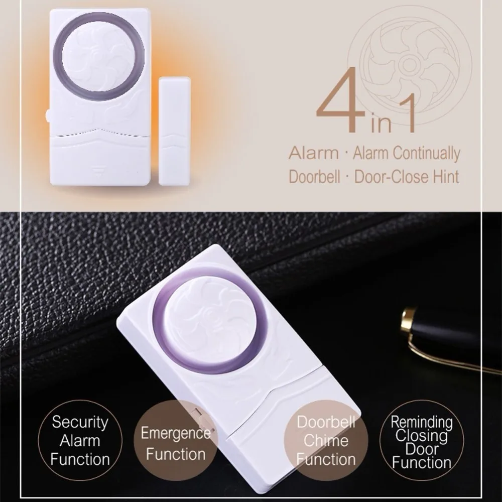 

110dB Magnetic Door/Window Sensor Detector with Switch Window Monitor Home Security Sensor Alarm High Volume KS-SF19
