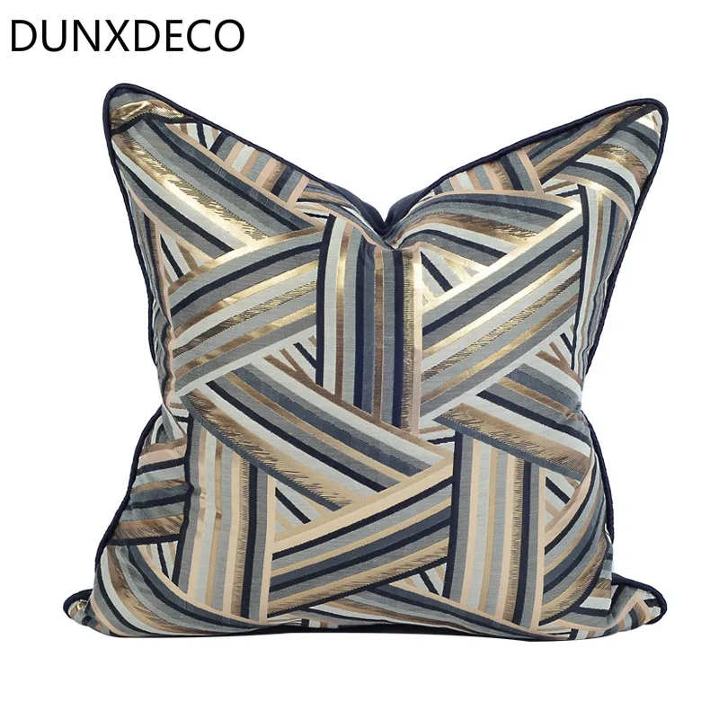 

DUNXDECO Cushion Cover Decorative Pillow Case Modern Industry Style Simple Classical Geometric Lines Blend Coussin Sofa Decor