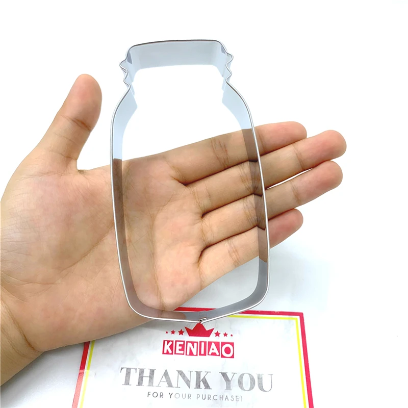 KENIAO Mason Jar Cookie Cutter-11.5 CM and 9 CM-Memorial Day Biscuit Fondant Bread Sandwich Mold Stainless Steel