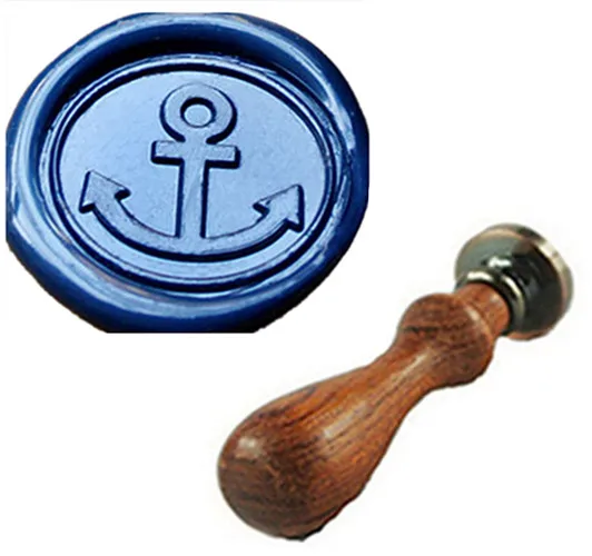 

Vintage Anchor Custom Picture Logo Wedding Invitation Wax Seal Sealing Stamp Rosewood Handle Set Kit