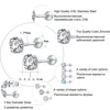 Крошечные круглые хрустальные серьги-гвоздики, женские серьги из нержавеющей стали с винтовым шариком, маленькие детские серьги, пирсинг, с... ► Фото 2/6