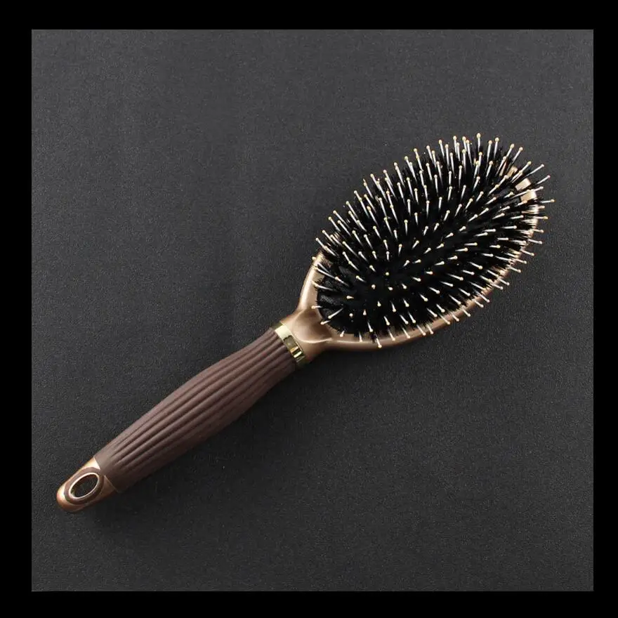 

Nylon/Boar Oval Cushion Brush Features heat-resistant Hair comb Boar bristles help to evenly distribute hair's natural oils
