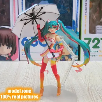 

14CM Figma PVC Anime Action Figure Hatsune Miku Racing Suit ver Girl Collection Boy Kid Toys Juguetes Brinquedos with box