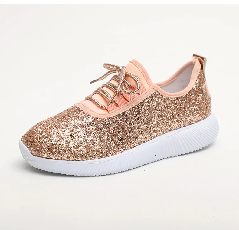 

Women Sneakers New 2019 Summer Glitter Bling Gold Silver Shoes Woman Plus Size White Sneakers Sparkly Casual Shoes Flats Women
