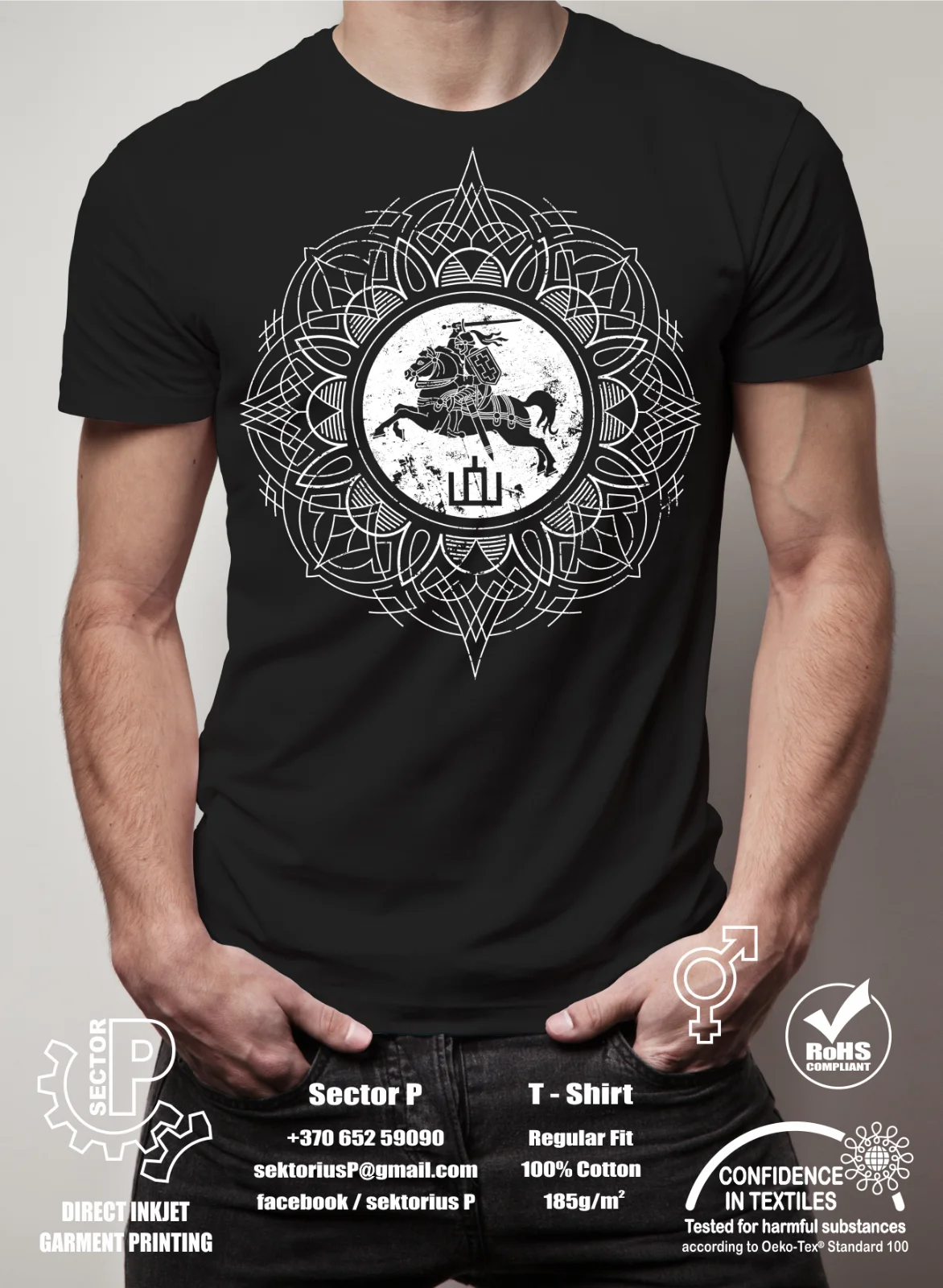 

2019 Fashion Lithuanian Vintage Vytis Coat Of Arms Printed T-Shirts Tees