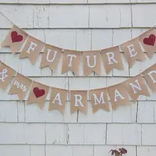 Пользовательские MR& MRS помолвка свадебный из грубой мешковины баннеры прием гостей в доме невесты репетиция ужин тканевые гирлянды фото реквизит знаки