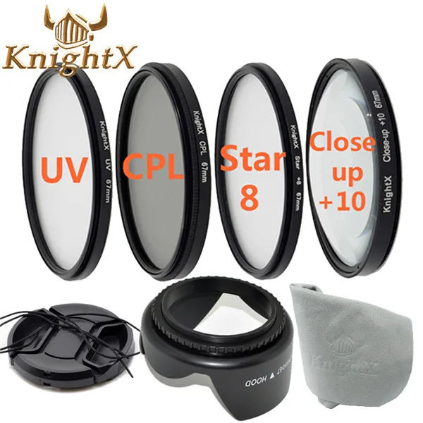 Набор фильтров KnightX UV FLD CPL для Nikon sony Canon DSLR d5200 d5300 d3300 d3200 T5i T4i T3i T5 49 мм 52 мм 58 мм 67 мм 55 мм - Цвет: 4 Filter 7in1  I