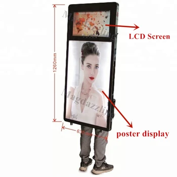 

63x120CM Portable Human Backpack Walking Digital Mobile LCD Video Screen Display Billboard ,LED Backpack Walking Billboard