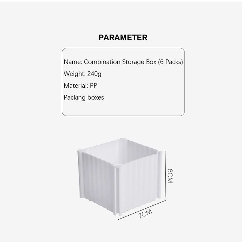 6 упаковок Пластиковые Соты нижнее белье носки Коробка для хранения комбинация ящик нижнее белье хранения решетки контейнер для хранения