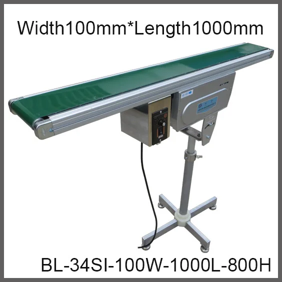 Высокое качество регулируемый ленточный конвейер с одной ножкой, поставка с фабрики 100 мм шириной* 1000 мм Длинный компактный транспортер с переменной