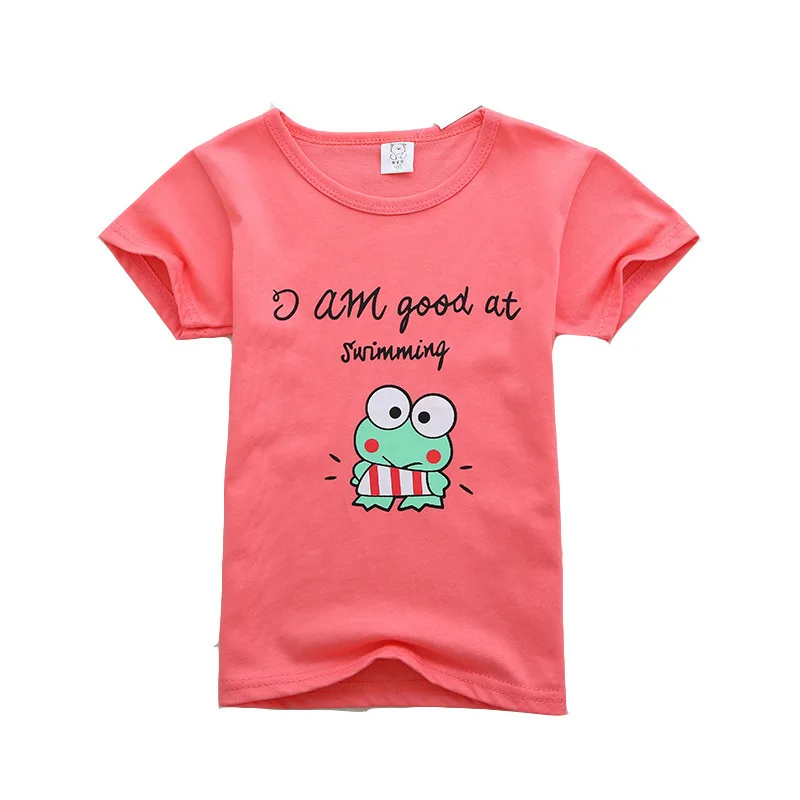 

Summer Girls Tops Children Girls Cotton Sleeve Frog Print Tee Shirts Toddler Girls T Shirts Red T Shirt Summer Clothes 3t6t24M
