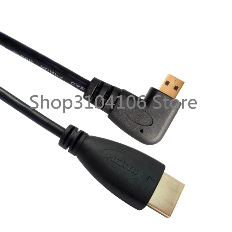 Micro HDMI кабель левый и правый угловой 90 градусов Micro HDMI к HDMI кабель для цифровых камер и телефонов планшетов 50 см/150 см - Цвет: Left