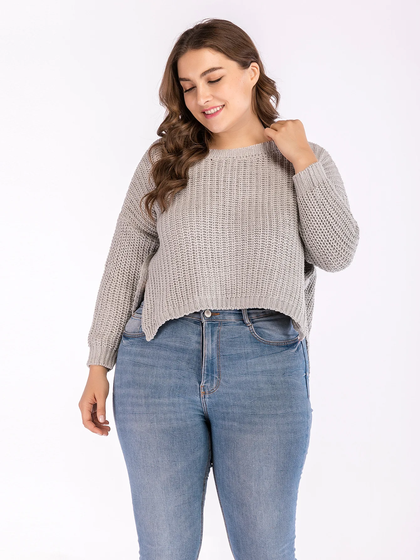 Cross Border Express 2018 Autumn New Side Open Fork Women's Sweater Direct Sale | Женская одежда