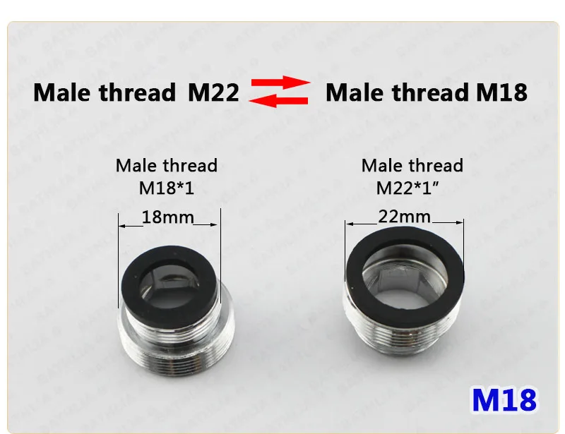 M22 очиститель воды адаптер латунный кран аэратор соединитель Адаптер кухонный кран замена легко собрать - Цвет: M18