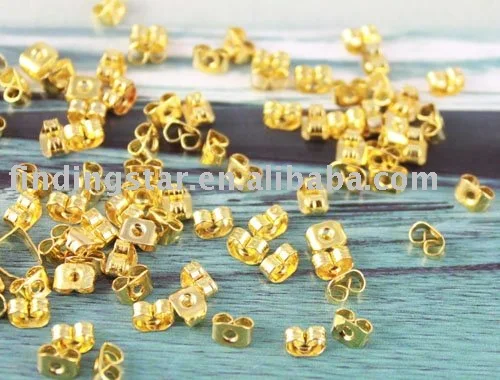 

FREE SHIPPING 300PCS Gold Color plate butterfly earring backs stopper #19983