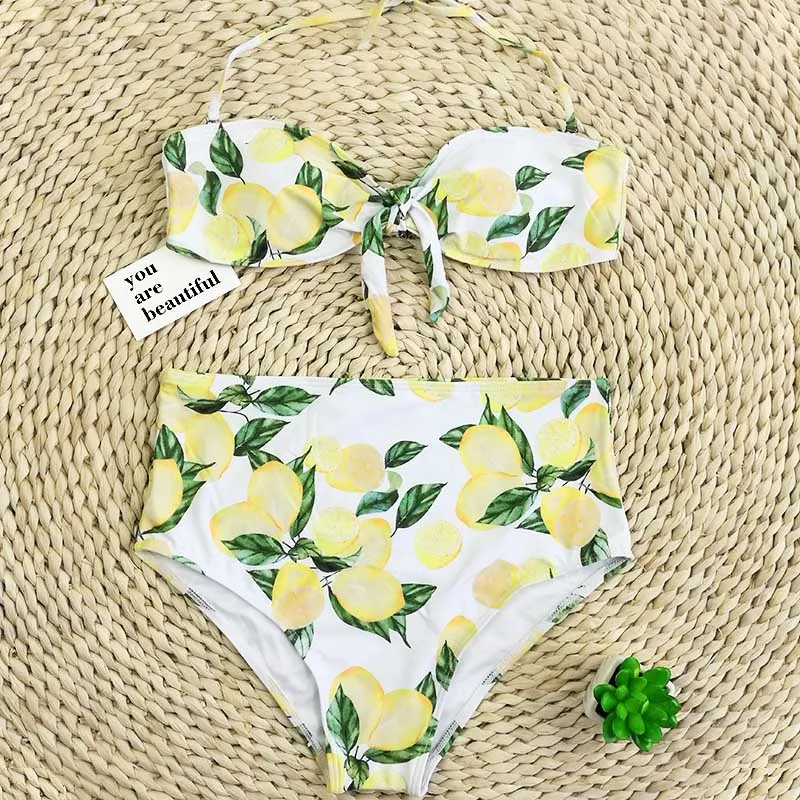 high waisted lemon bikini