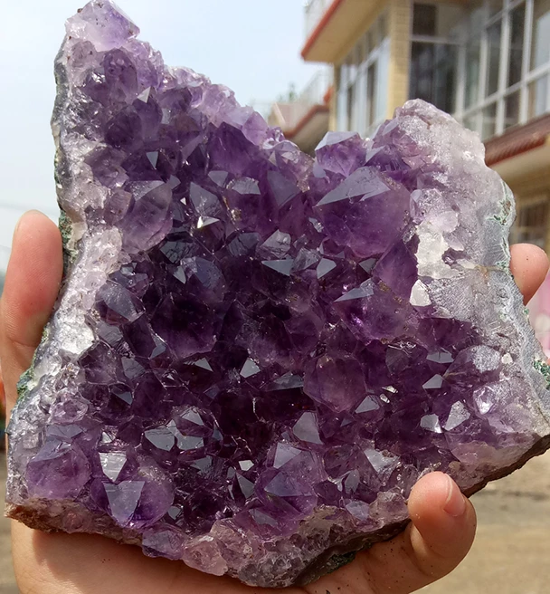 

Rare natural purple halo crystal cluster furnishing articles, decorative gifts