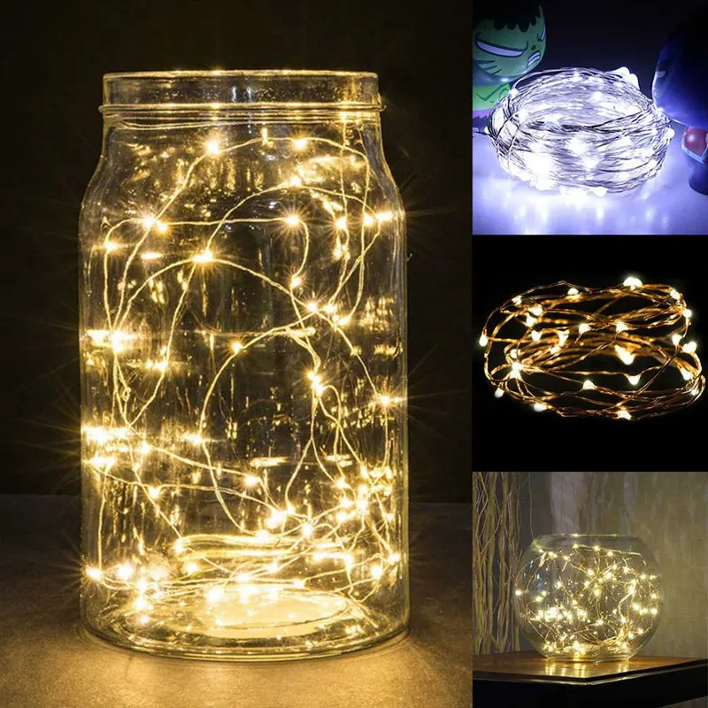 

3M Copper Silver Wire LED String lights Holiday lighting For Fairy Christmas Tree Garland Wedding Party Decoration