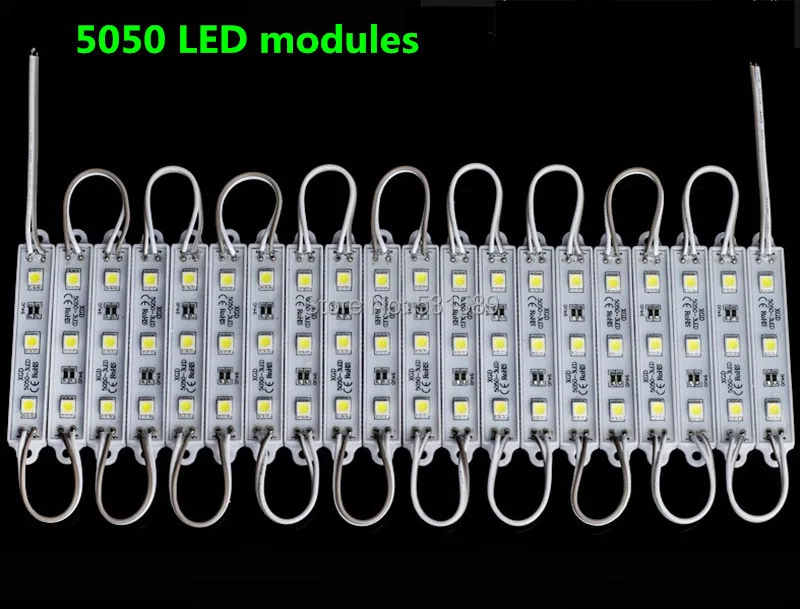 DHL 1000 шт./лот DC12V 3 светодиодный модуль SMD 5050 водонепроницаемый светло-красный/зеленый/синий/желтый/теплый белый/белый