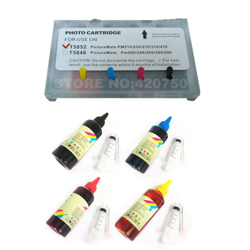 Full Ink Refillable Cartridge For T5852 , T 5852 For Epson PictureMate