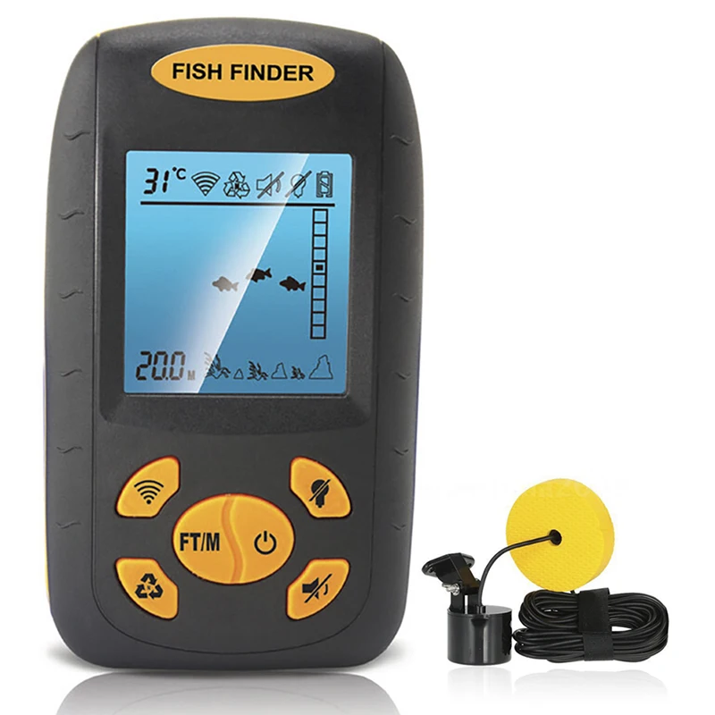 

High Quality 100M Ultrasonic Fish Finder LCD Monitor Detection Sounder Alarm Fishfinder