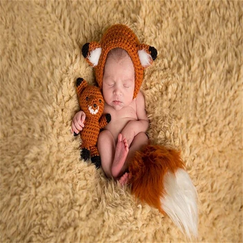 

Newborn Photo Prop Hooded Romper Knitted Baby Outfit Clothes Bebe Boy Girl Photography Props Crochet Clothing Infant Costumes
