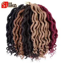 Silike 12 ''Twist Goddess Faux Locs вьющиеся крючком косы короткие Kanekalon синтетические волосы для наращивания для черный для женщин искусственные замки