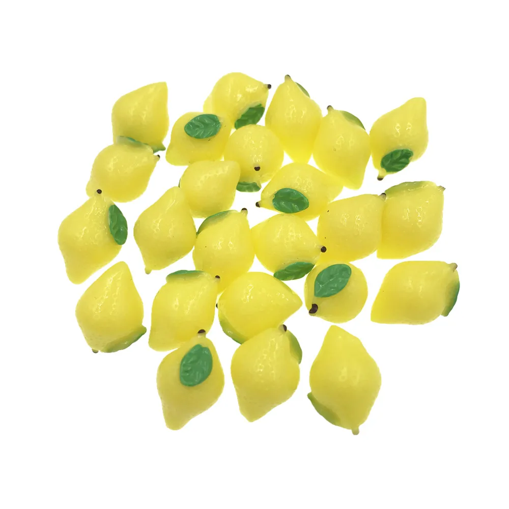 

10pcs DIY Resin 3D Miniature Yellow Lemon Charms Cabochons Accessories Kawaii Simulation Fruit Crafts Jewlery Making Decoration