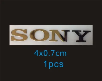 Spedizione gratuita 40X7mm 1 pz/lotto spedizione gratuita dorato adesivi для SONY logo marchio di adesivi di metallo