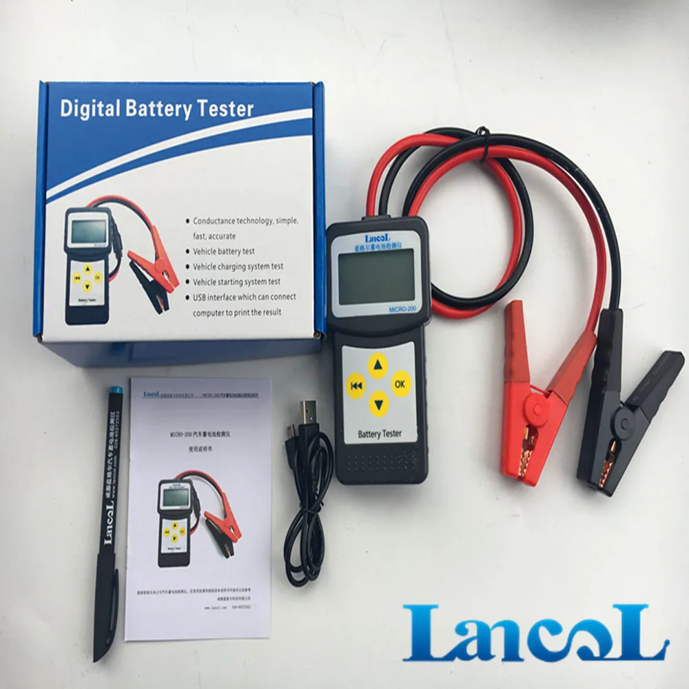 Lancol 12 В автомобильные Батарея тестер проверки MICRO 200 30 200Ah цифровой с USB для печати