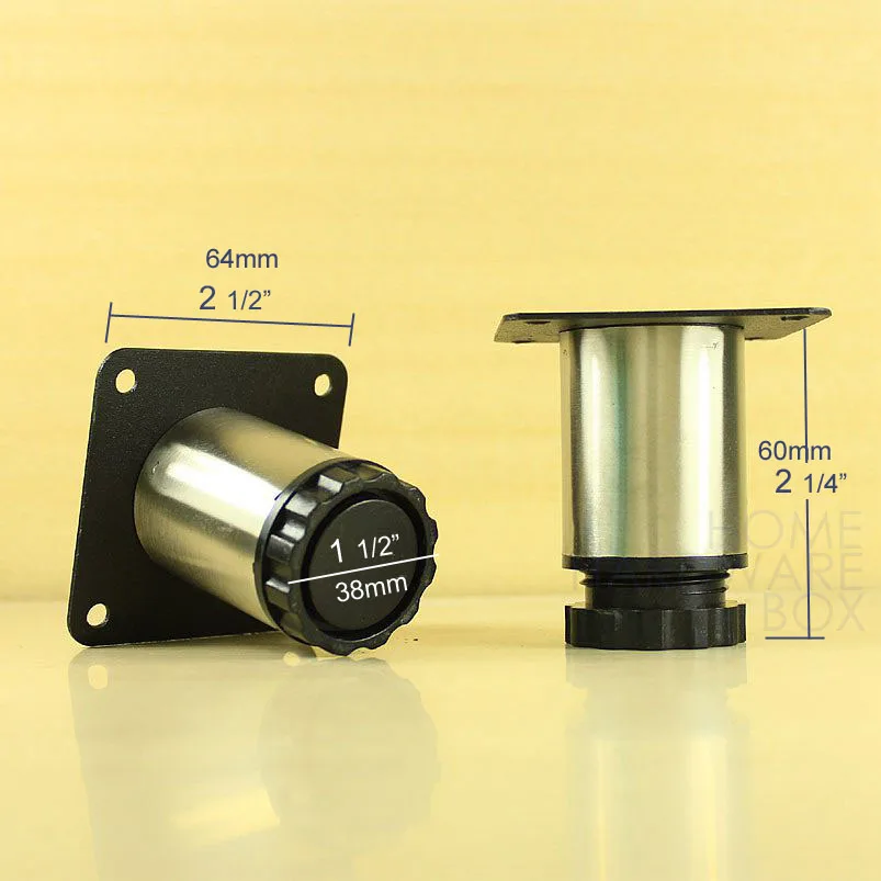 stainless steel table leg adjustable kitchen feet 6 cm roundin Casters