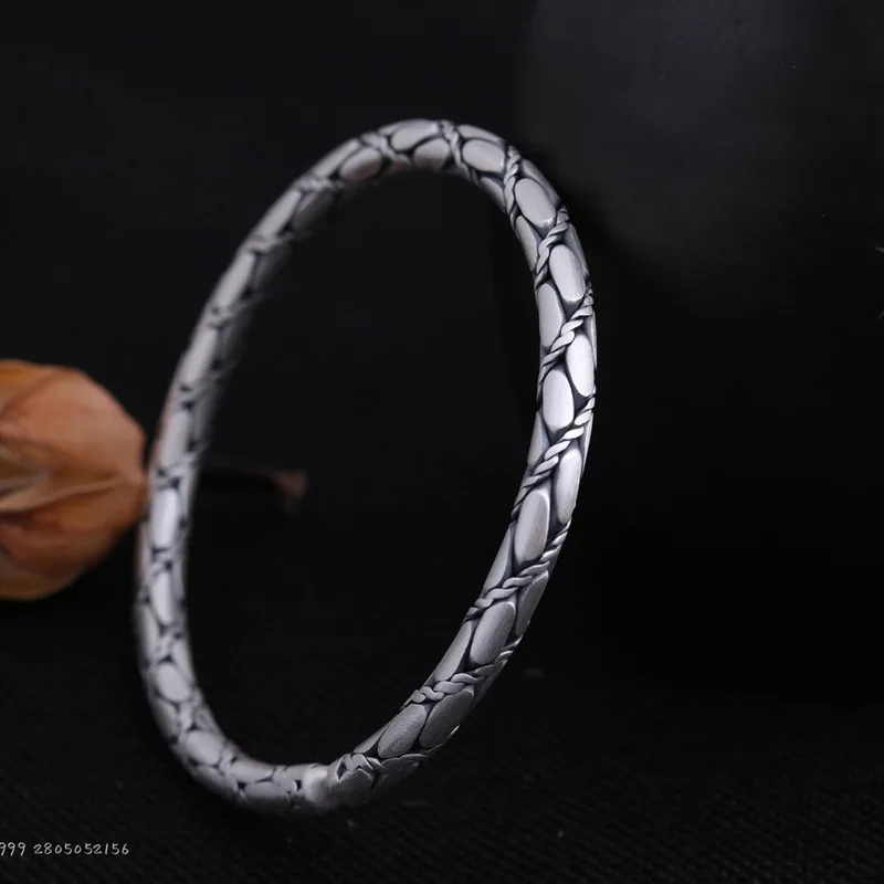 

2019 Rushed Armbanden Voor Vrouwen Pure Handmade Fine Twist 999 Bracelet National Wind New Wholesale Ornament Factory Outlet