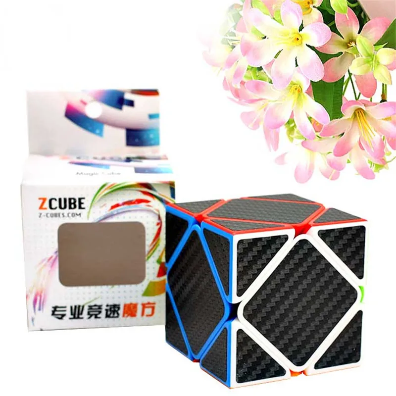 Z cube Skew углеродное волокно наклейка Скорость волшебный куб головоломка игрушка для детей подарок игрушка для подростков и взрослых инструкция