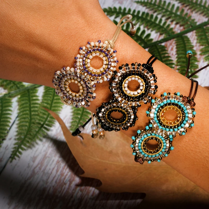 

MOON GIRL Handmade Charm Bracelet Bohemian Seed Beads Boho Ethnic Friendship Chic Girls Bracelet Femme Jewelry Gift Dropshipping