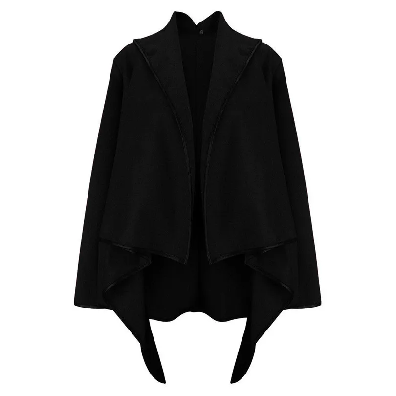  2019 New Women Autumn Winter irregular Bow Zippers Sleeve Long Warm Coat Wool Jacket Parka Windbreaker #4M21 (10)