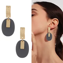 Подвесные серьги геометрической формы Золотой Кулон Кольцо Серьги именные серьги