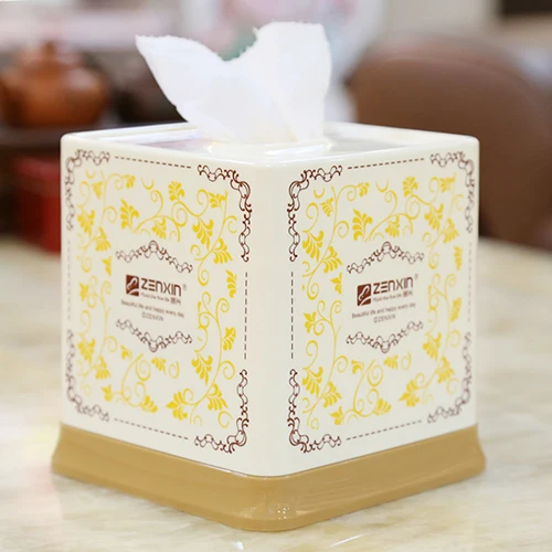 

HS040 Fashion square pattern of European paper towel tube coil tissue box 13.8*13.8*14cm Free shipping