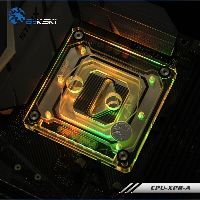 Водяной блок процессора Bykski для платформы INTEL LGA 1151 2011 2066 водяное охлаждение RGB XPR A