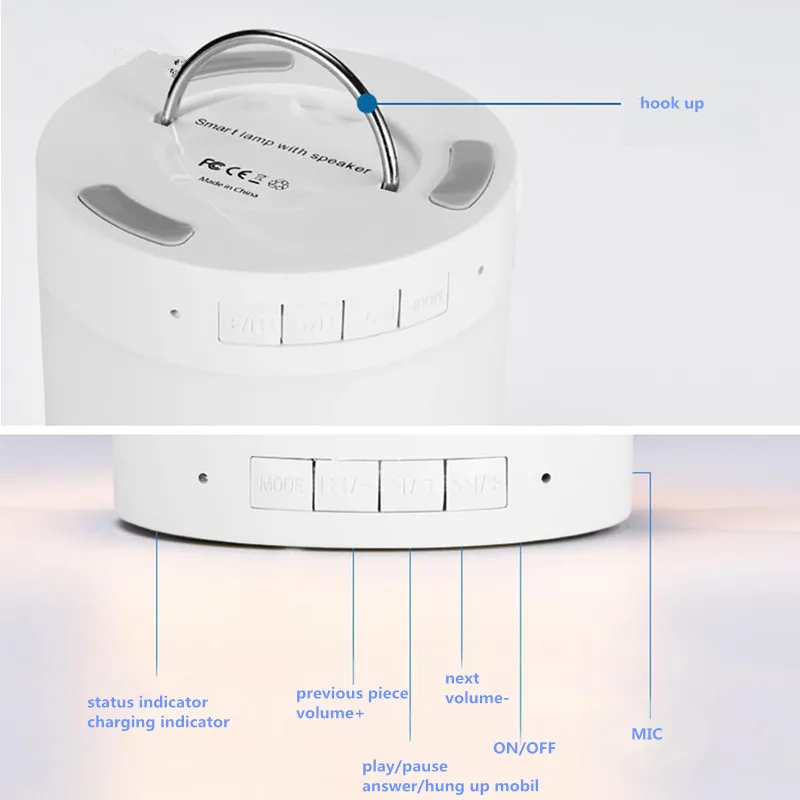 HZFCEW цветной Ночной светильник с Bluetooth динамиком умный портативный беспроводной сенсорный контроль цветной светодиодный прикроватный светильник