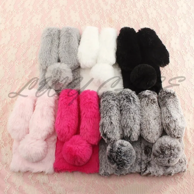 

For Samsung Galaxy Grand Prime Case G530 G530H Bunny Cover Luxury 3D Cute Rabbit Warm Fur Case Soft TPU Phone Case