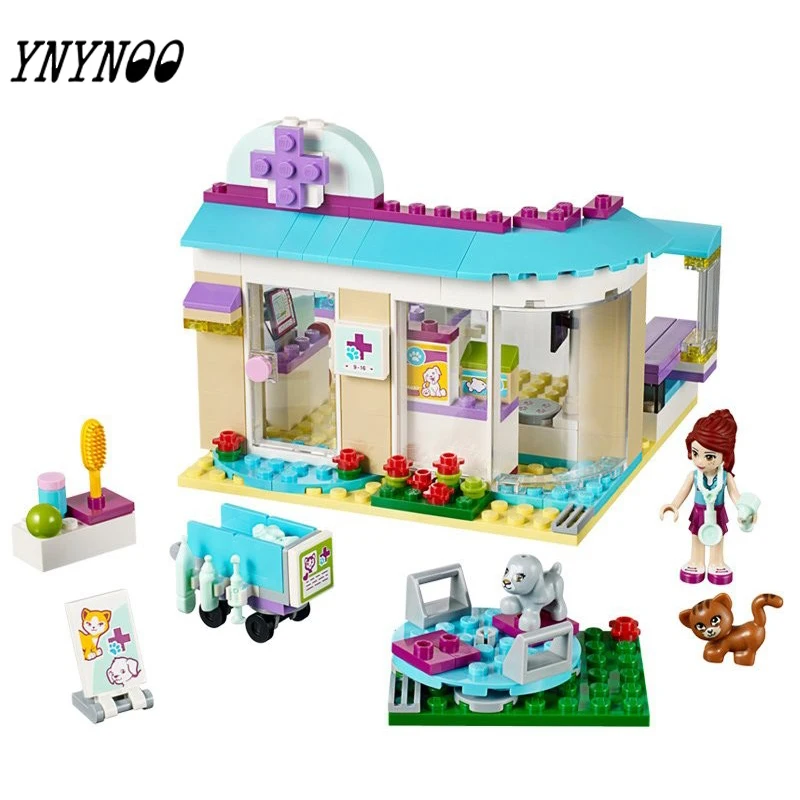 

(YNYNOO)203Pcs Friends Vet Clinic Princess Anna And Kristoff's Sleigh Model Set Building Blocks Friends Gifts Toys Princess