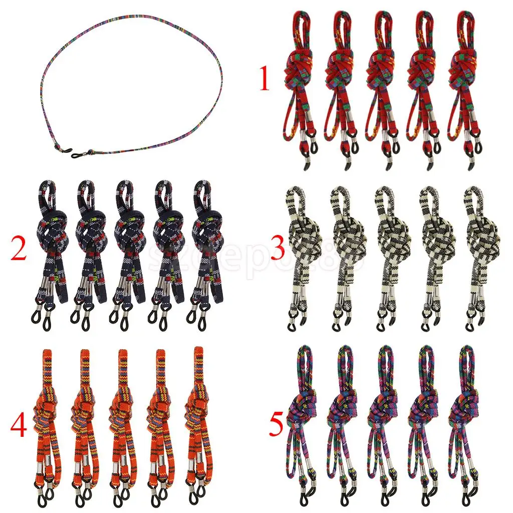 

5x Cotton Elastic Sports Sunglasses Neck Cord Strap Eyeglass Glasses Reading String Lanyard Holder Eyewear Retainer Straps