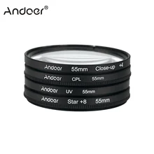 Andoer 55mm UV+ CPL+ насадочная линза+ 4+ звезда 8-точечный фильтр круговой поляризационный фильтр Макро объектив для цифровой зеркальной камеры Nikon Canon Pentax sony DSLR Камера