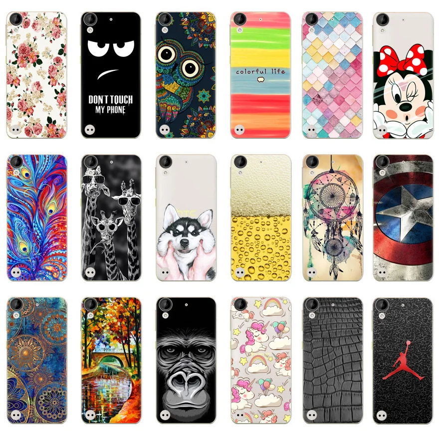 TPU Soft Cases for HTC Desire 650 Silicone Case 5.5&quot Coque Phone Back Cover Shell Cute Fundas |