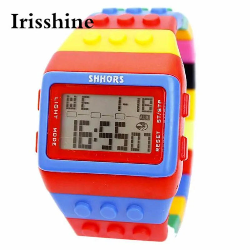Irisshine i0568 brand luxury New Fashion Colorful boy girl LED Silicone Band Digital Watch Cildren student
