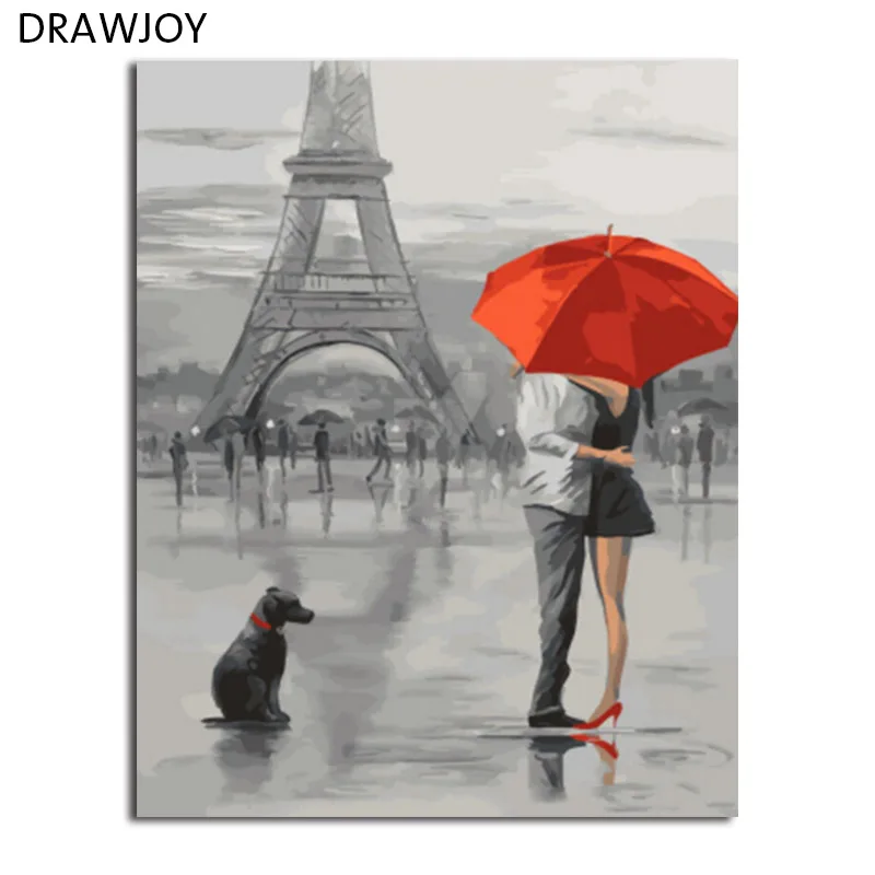 

DRAWJOY Framed Landscape Painting & Calligraphy DIY Painting By Numbers Acrylic Canvas Paintings Home Decor GX5661 40*50cm