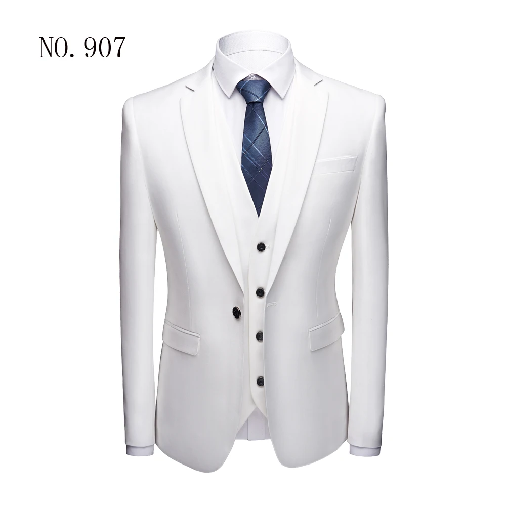 OSCN7 Solid Color 3PCS Suit Men Plus Size Casual Business Wedding Fashion Suits Terno Masculino 917 OSCN7 Solid Color 3PCS Suit Men Plus Size Casual Business Wedding Fashion Suits Terno Masculino 917