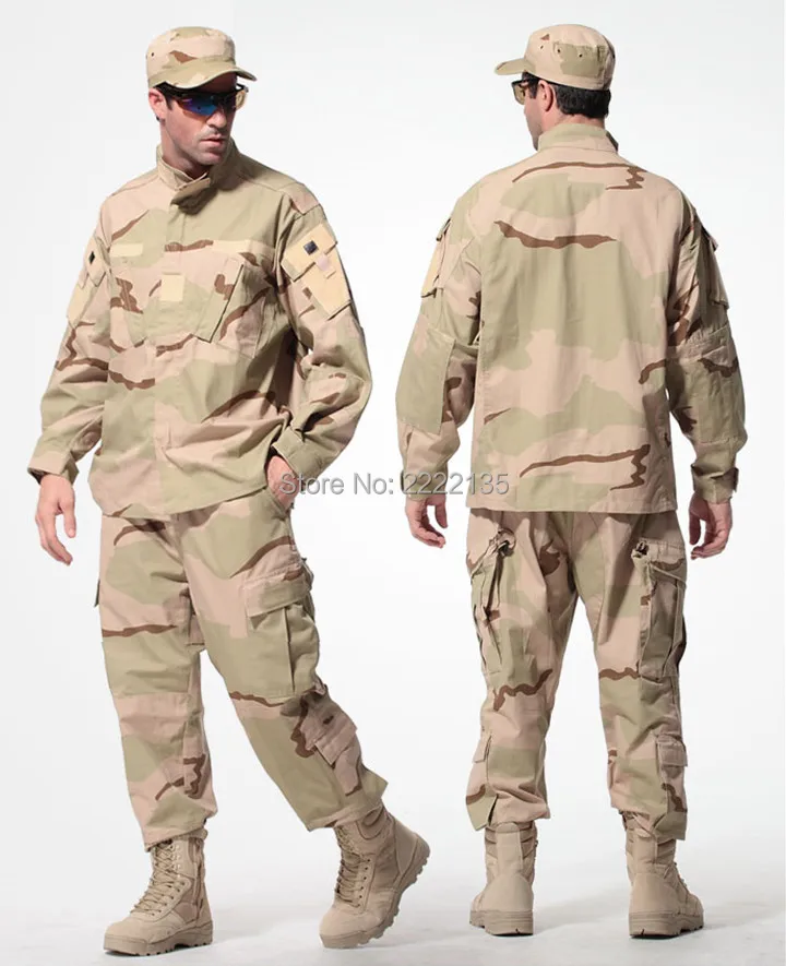 Армия США пустыня Тактическая Военная камуфляжная боевая униформа для страйкбола Камуфляж BDU мужская одежда набор открытый охотничьи костюмы S-XXXL