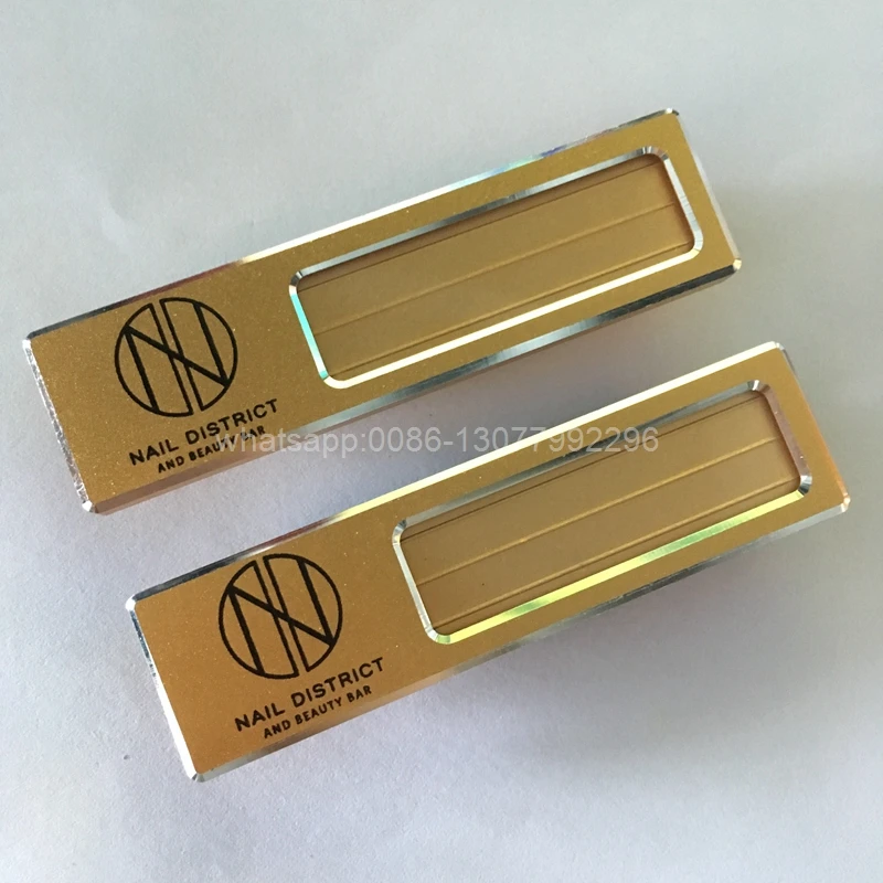 80pcs 7 5 2CM Custom Company Staff Name Badge Aluminium Alloy Reusable 