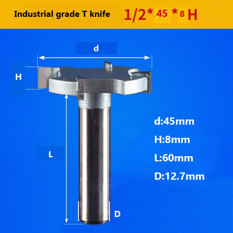 1/2 дюйма 4 т или 6 т деревообрабатывающий фреза вольфрамовый Карбид Т Тип резец резьба по дереву инструменты Деревообрабатывающие инструменты нож - Длина режущей кромки: W8